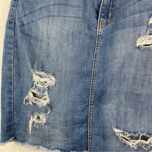 Just Black Distressed Denim Skirt Size Medium - Picture 3 of 8